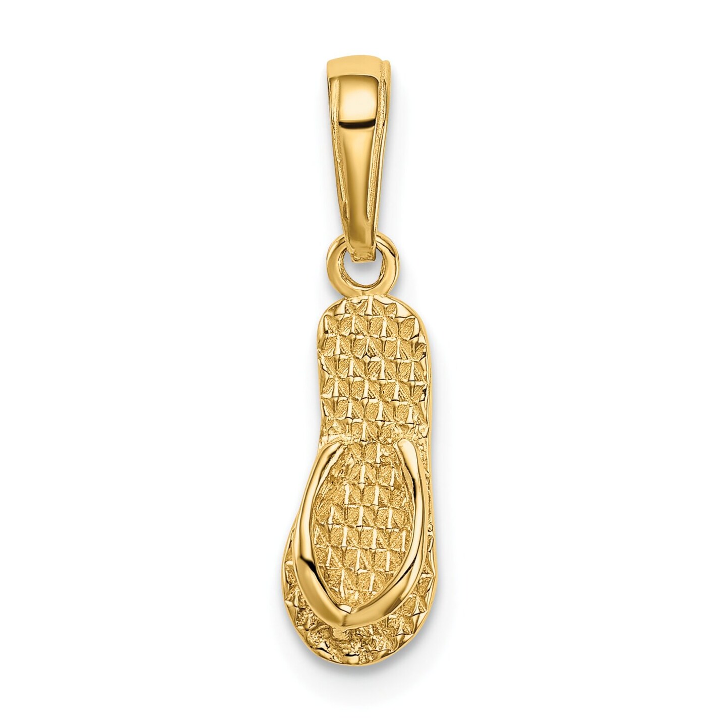 14K Gold Polished Hawaii Flip-Flop Pendant Jewelry 20.3mm x 5.7mm