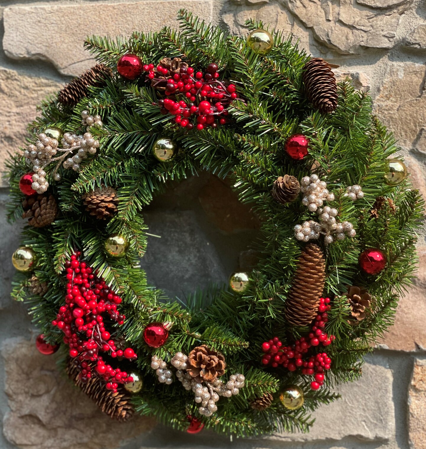 Christmas Pine and Berry Red and Gold Wreath | MakerPlace by Michaels