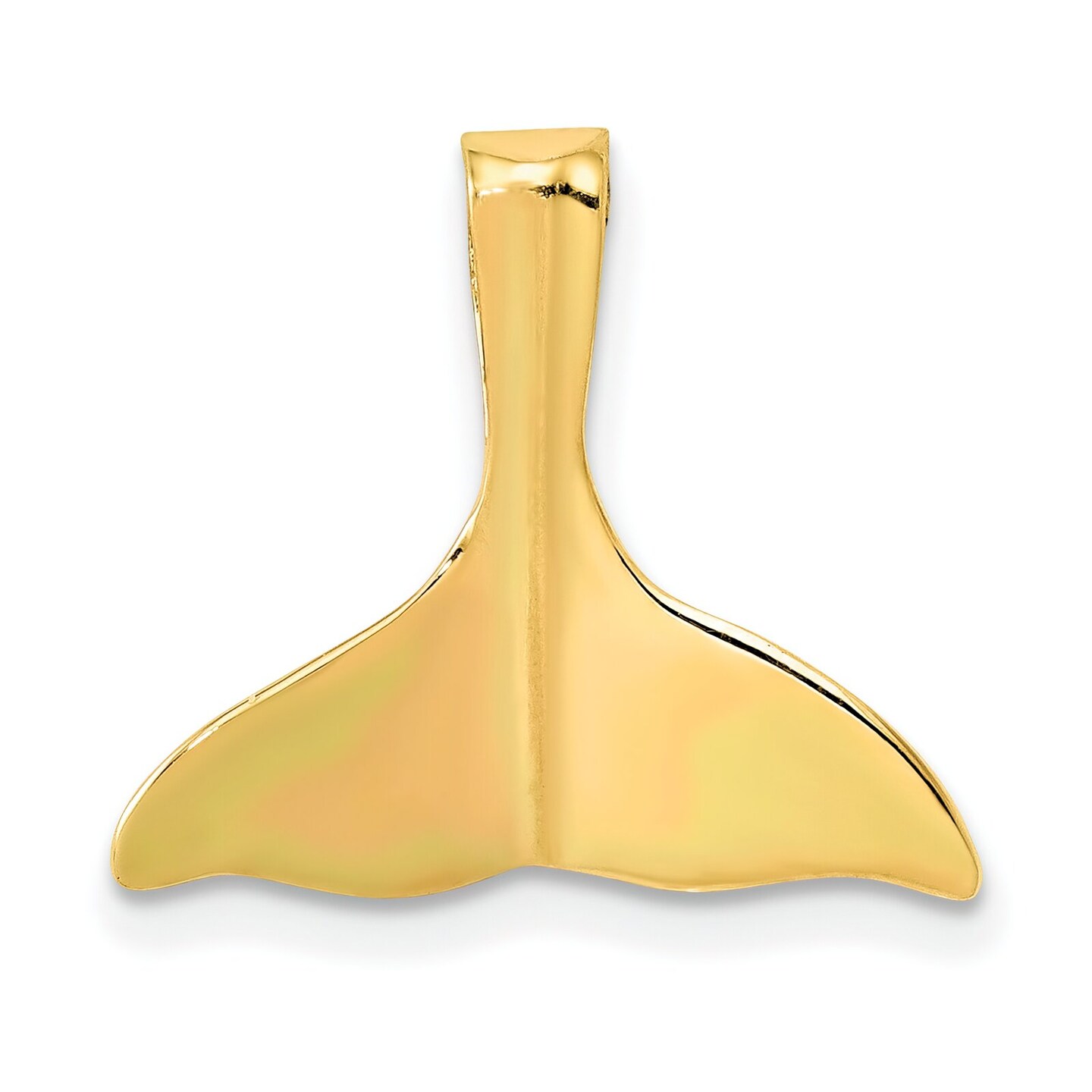 14K Gold Whale Tail Slide Pendant Charm Jewelry 15mm x 16mm