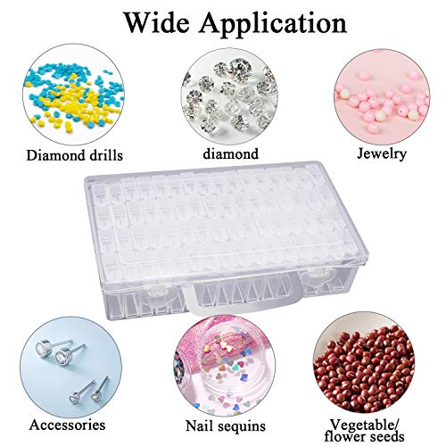 Diamond Painting Storage Containers Box, 60 Girds Bead Organizer Diamond  Dots Storage Case with Diamond Painting Labels for Diamond Art Storage
