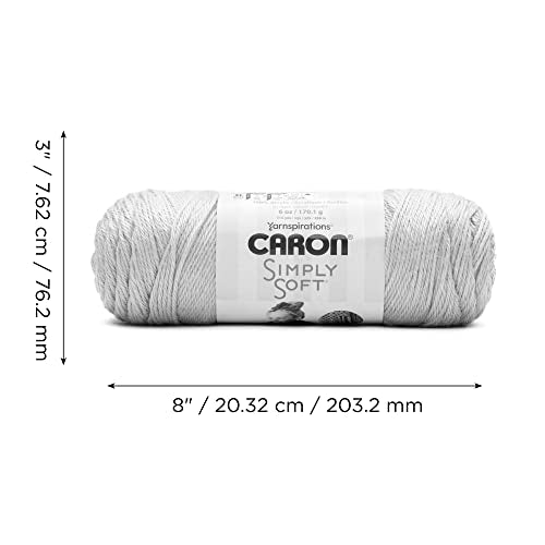 Caron Simply Soft Off White Tweeds Yarn - 3 Pack of 141g/5oz - Acrylic - 4 Medium (Worsted) - 250 Yards - Knitting/Crochet