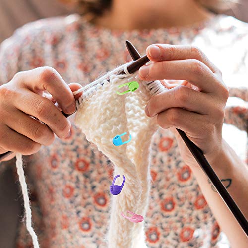 315 Pieces Stitch Locking Clip, Colorful Knitting Markers Crochet Clips with 15 Pieces Big Eyes Blunt Sewing Needles (2inch/2.3inch/2.7inch)