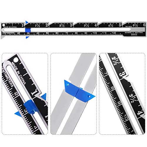  2 Pieces Sewing Gauge Sewing Measuring Tool, 5-in-1 Sliding  Gauge Measuring Sewing Ruler Tool Fabric Quilting Ruler for Knitting  Crafting Sewing Beginner Supplies