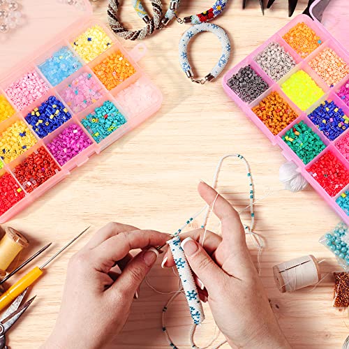 4 PCK Jewelry Organizer, SMALL Plastic Jewelry Box(15 grids) with Movable Dividers Earring Storage Containers, Size 6.9×3.9×0.9in