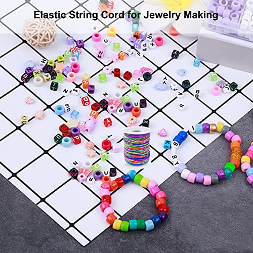 Sunmns 1mm Elastic Cord Beads Stretch String for Jewelry Bracelet Making, Rainbow 100 M