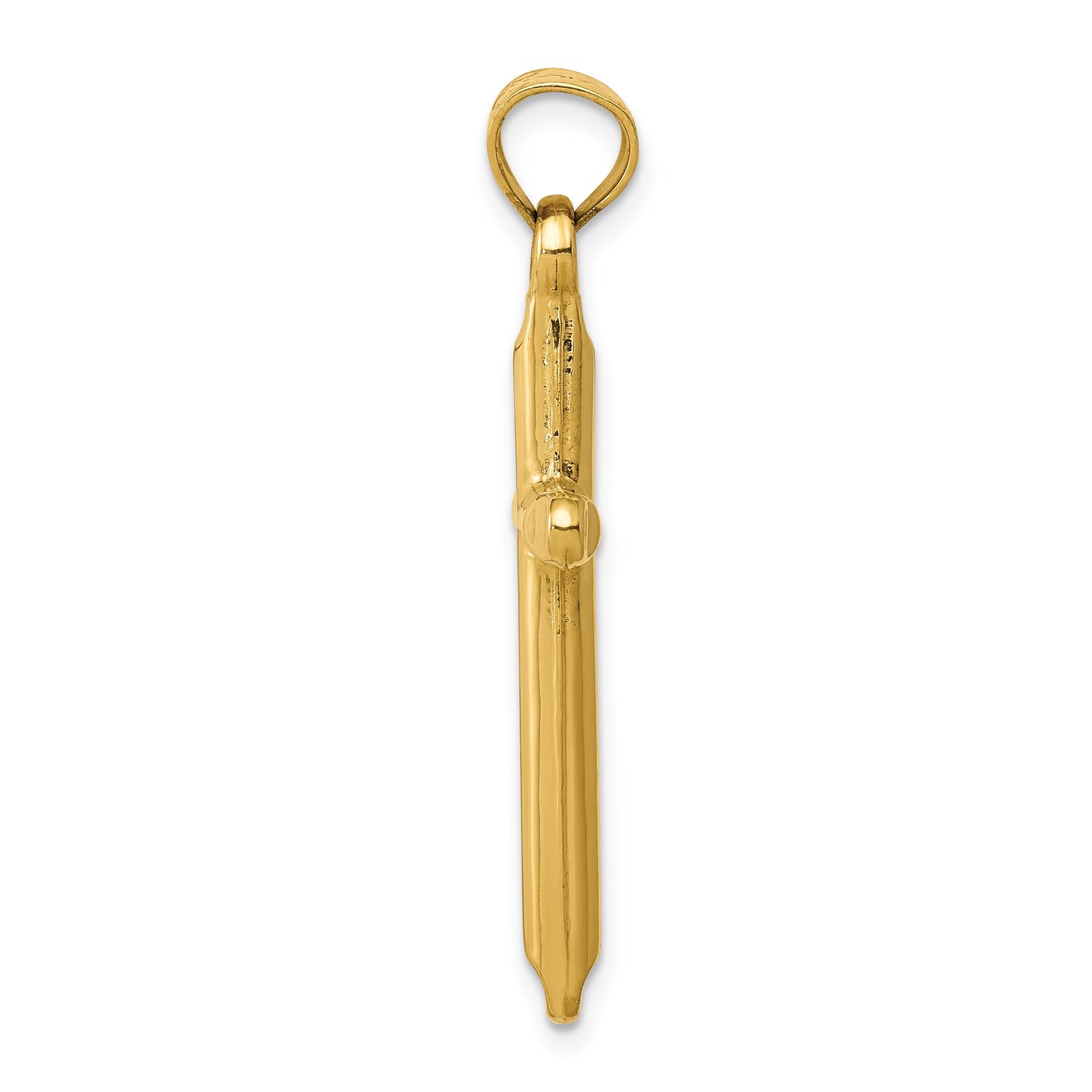 14K Yellow Gold Cross Pendant Charm Religious Jewelry 35 X 17mm