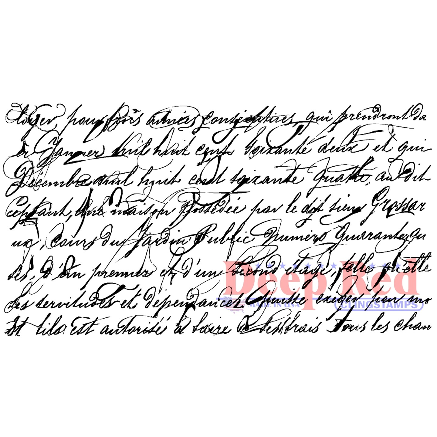 Deep Red Stamps Handwriting Script Rubber Cling Stamp  4.1 x 2.2  inches