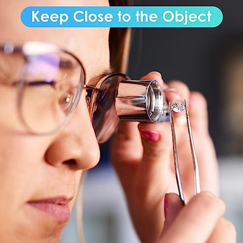 E5BE 40X Jewelers Loupe Magnifier Magnifying Glasses, LED/UV
