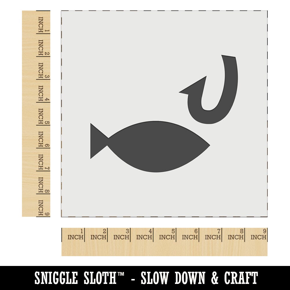 Fisherman In Fishing Boat Wall Cookie DIY Craft Reusable Stencil - 11.5 Inch