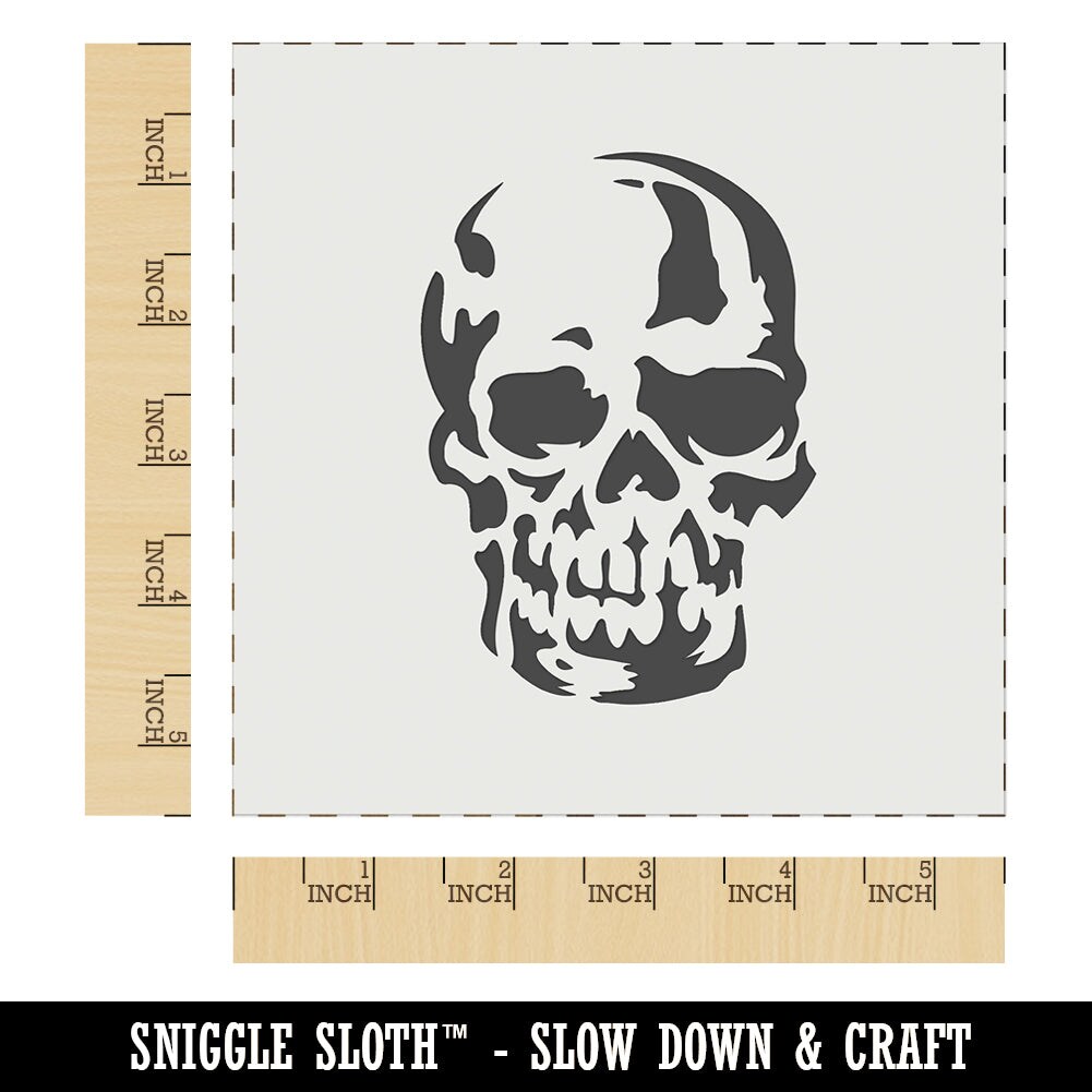 Creepy Shadowy Human Skull Bones Wall Cookie DIY Craft Reusable Stencil