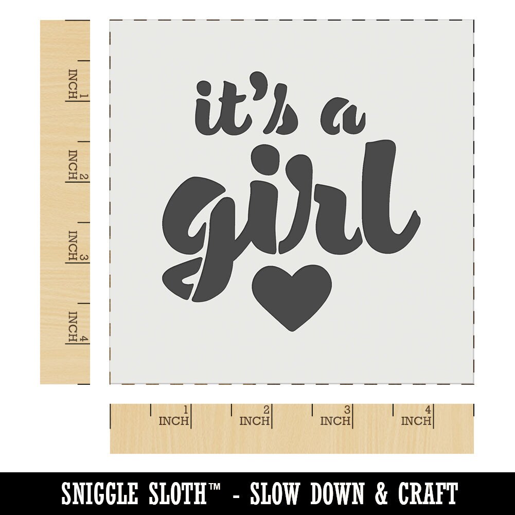 It&#x27;s a Girl Baby Shower Party Wall Cookie DIY Craft Reusable Stencil
