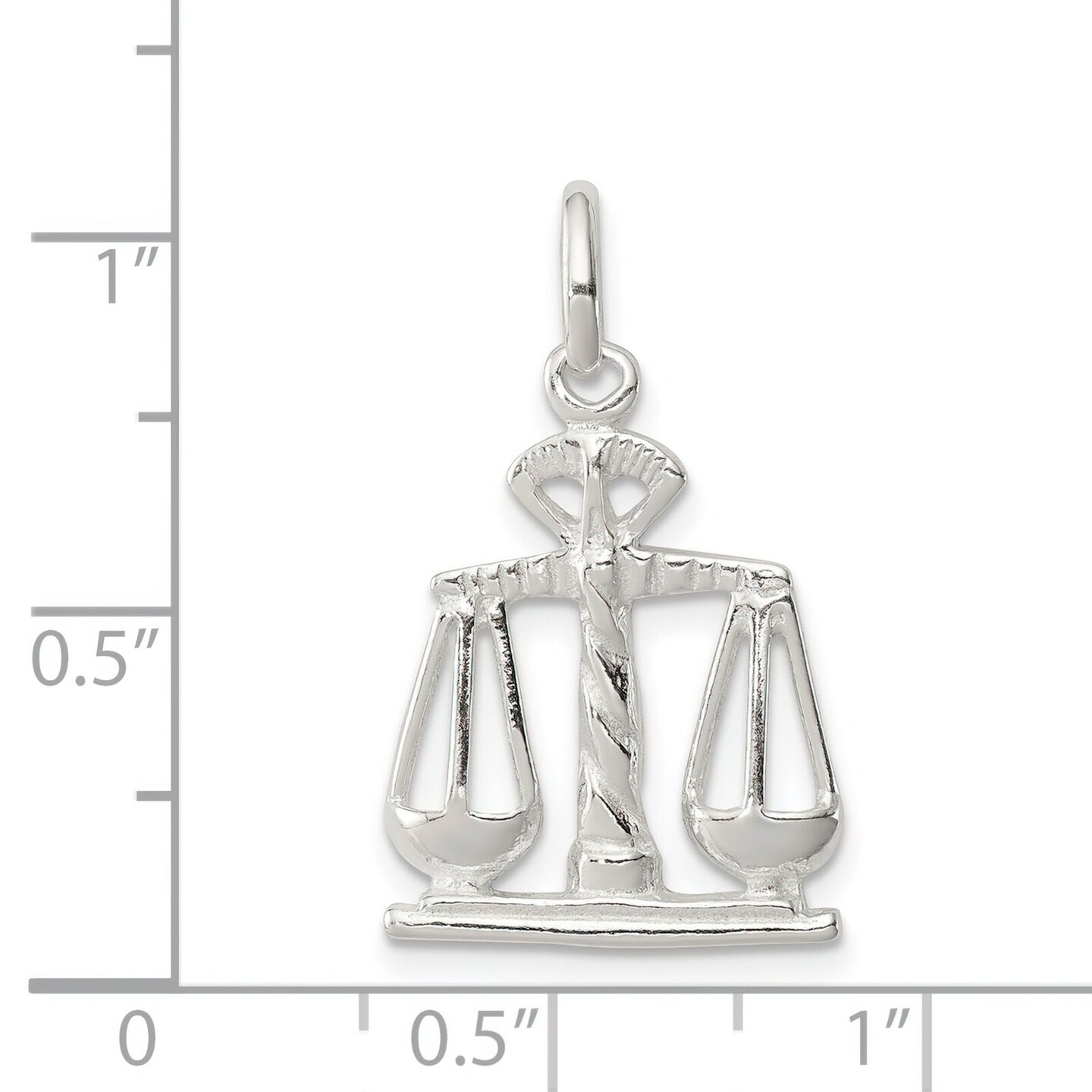 Sterling Silver Scales Of Justice Charm Pendant Jewelry 21mm x 17mm