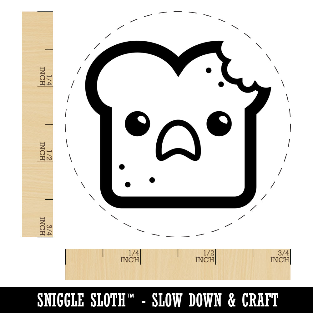 Cute and Kawaii Shocked Toast Bread with Bite Self-Inking Rubber Stamp for Stamping Crafting Planners
