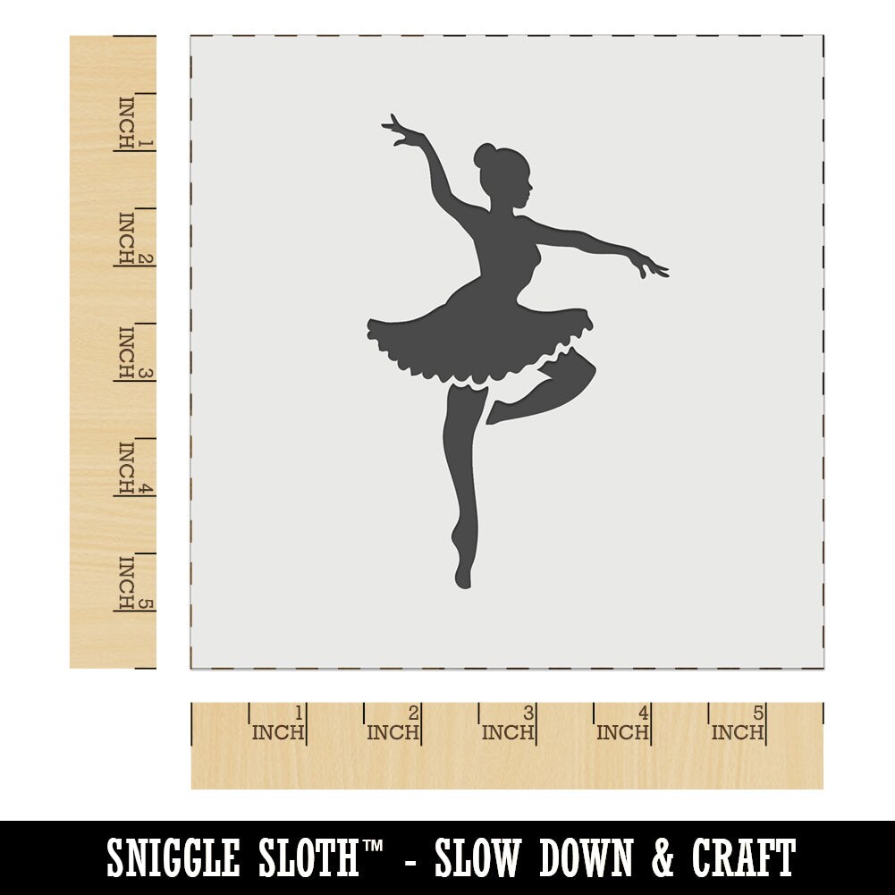 Ballerina Dancer in Tutu On Pointe Wall Cookie DIY Craft Reusable Stencil