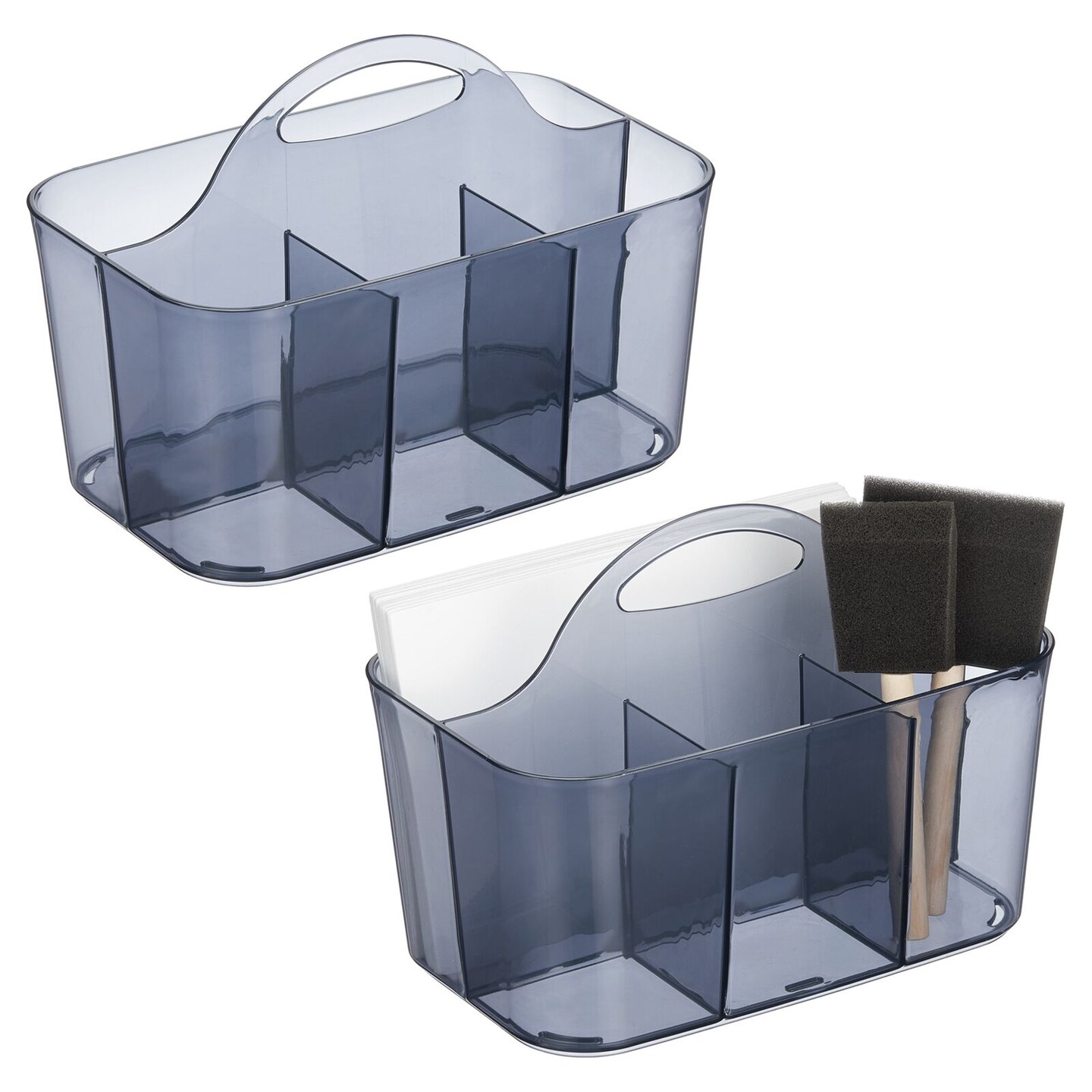 mDesign Plastic Storage Caddy Tote for Sewing & Craft Supplies, Small