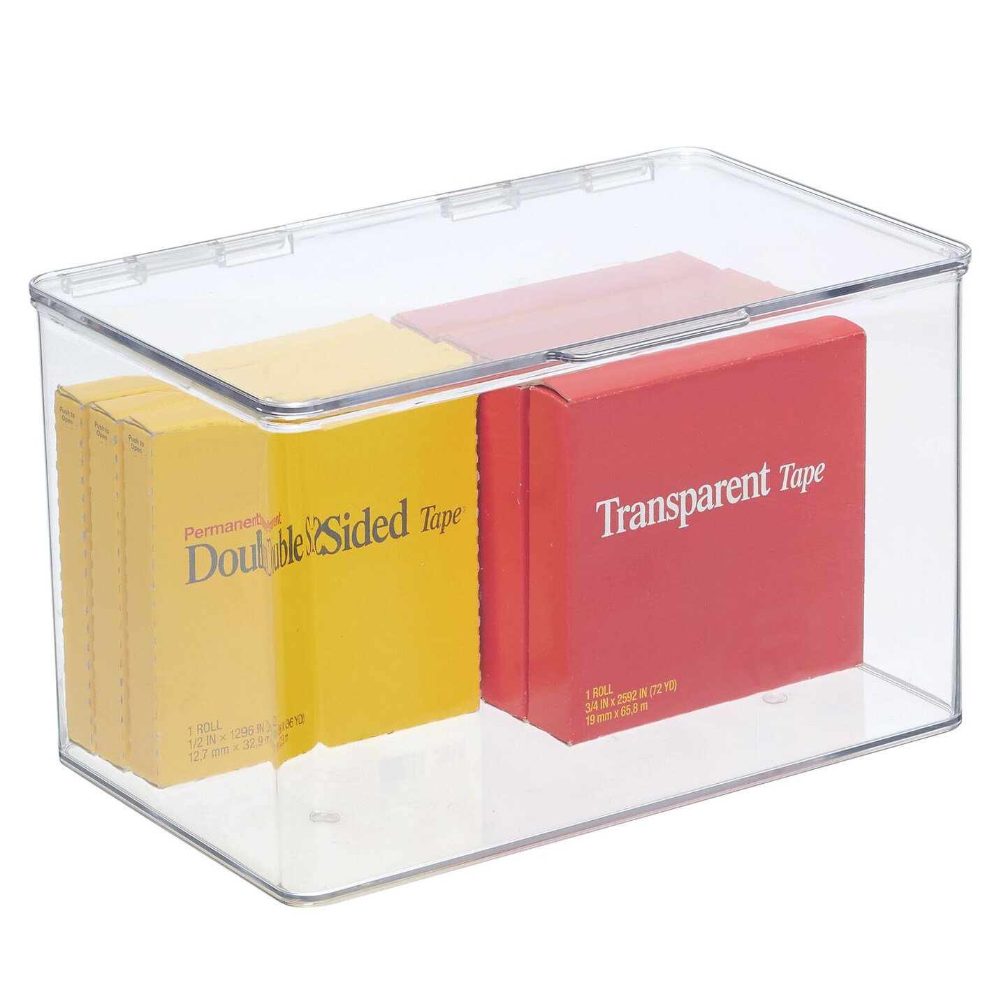 mDesign Plastic Desk Organizer Storage Box for Home Office