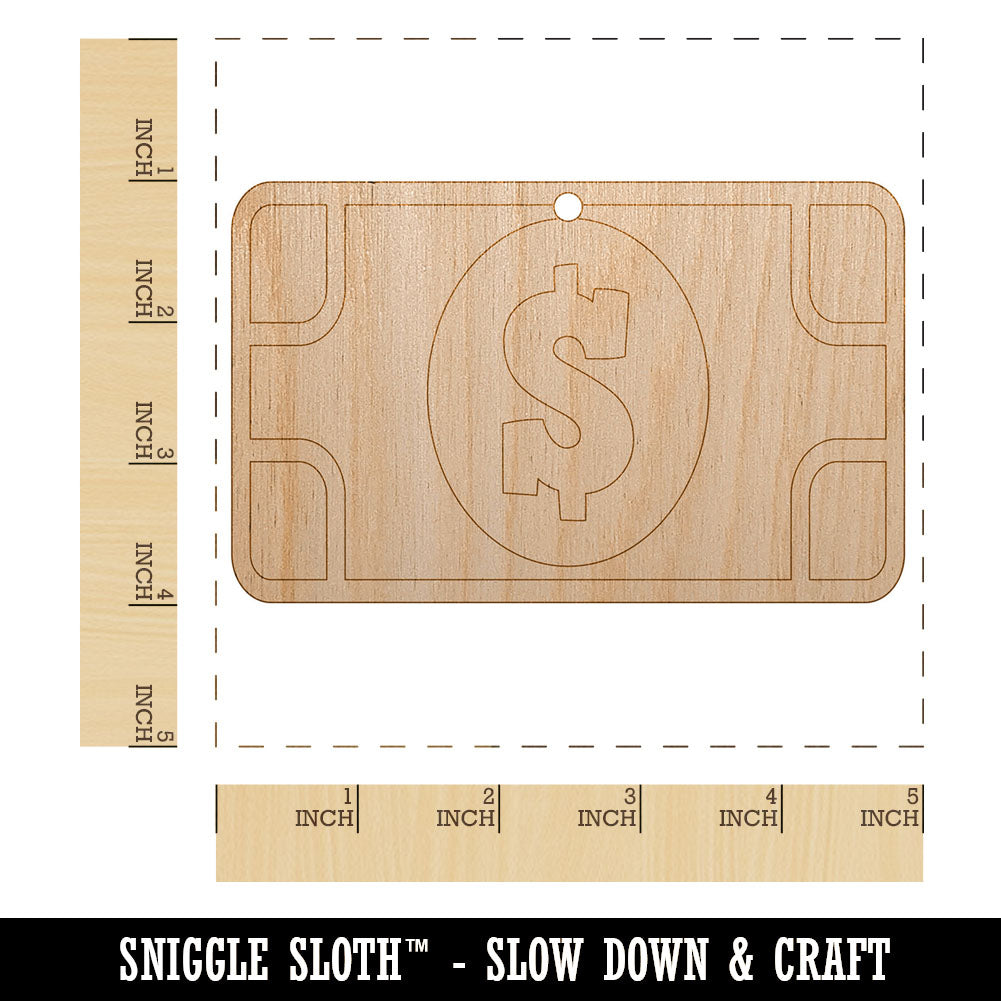 Money Cash Bills Unfinished Craft Wood Holiday Christmas Tree DIY Pre-Drilled Ornament