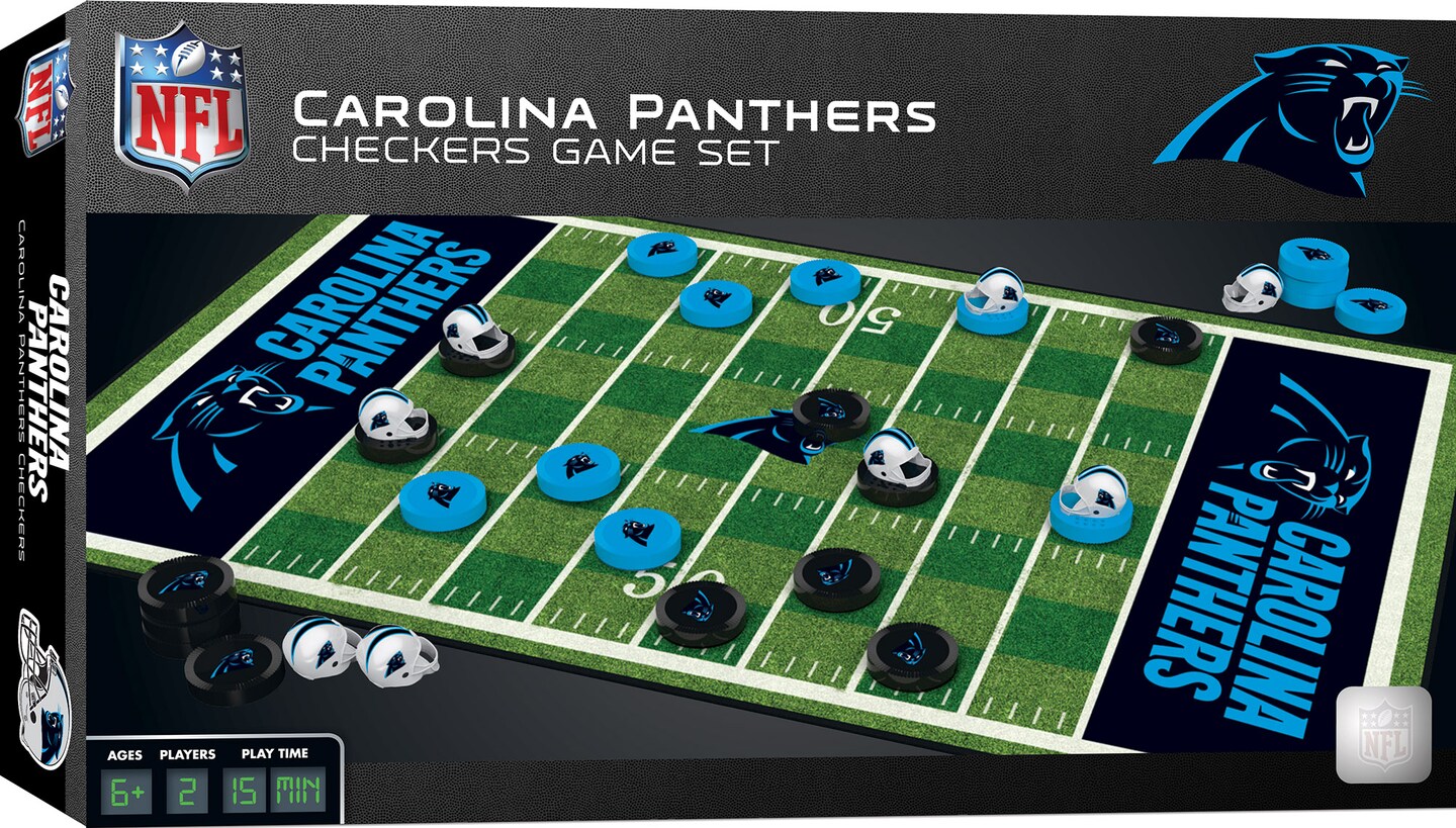 MasterPieces Officially licensed NFL Carolina Panthers Checkers Board Game  for Families and Kids ages 6 and Up