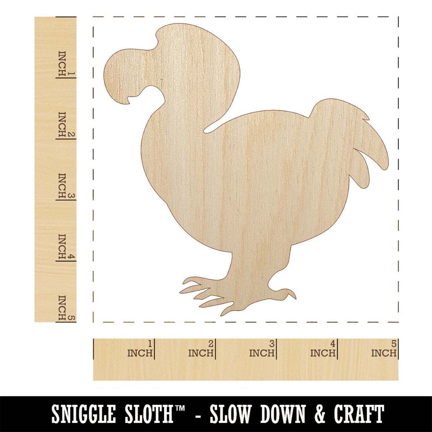 Extinct Dodo Bird Unfinished Wood Shape Piece Cutout for DIY Craft Projects