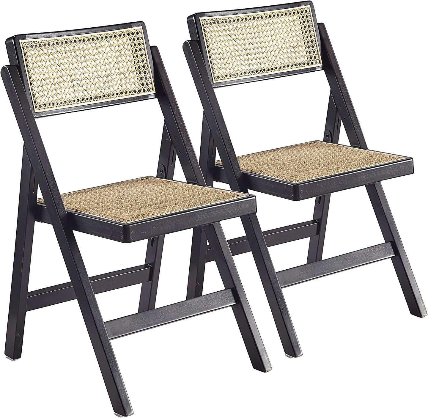 ISL Furnishings- Ibiza Rattan Modern Folding Chair (2, Black)