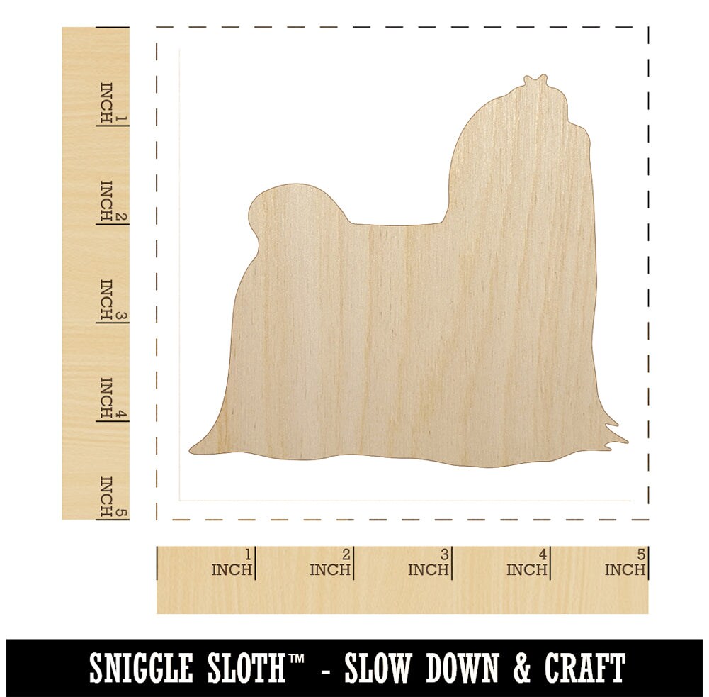 Maltese Dog Solid Unfinished Wood Shape Piece Cutout for DIY Craft Projects