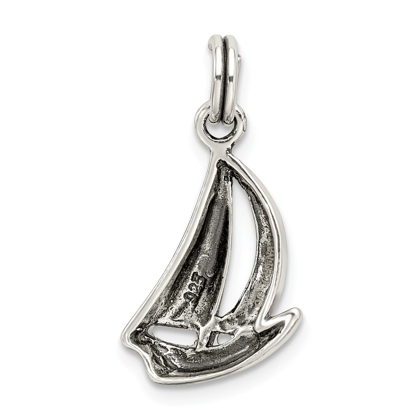 Sterling Silver Sailboat Charm Jewelry Boat Jewelry 20mm x 12mm