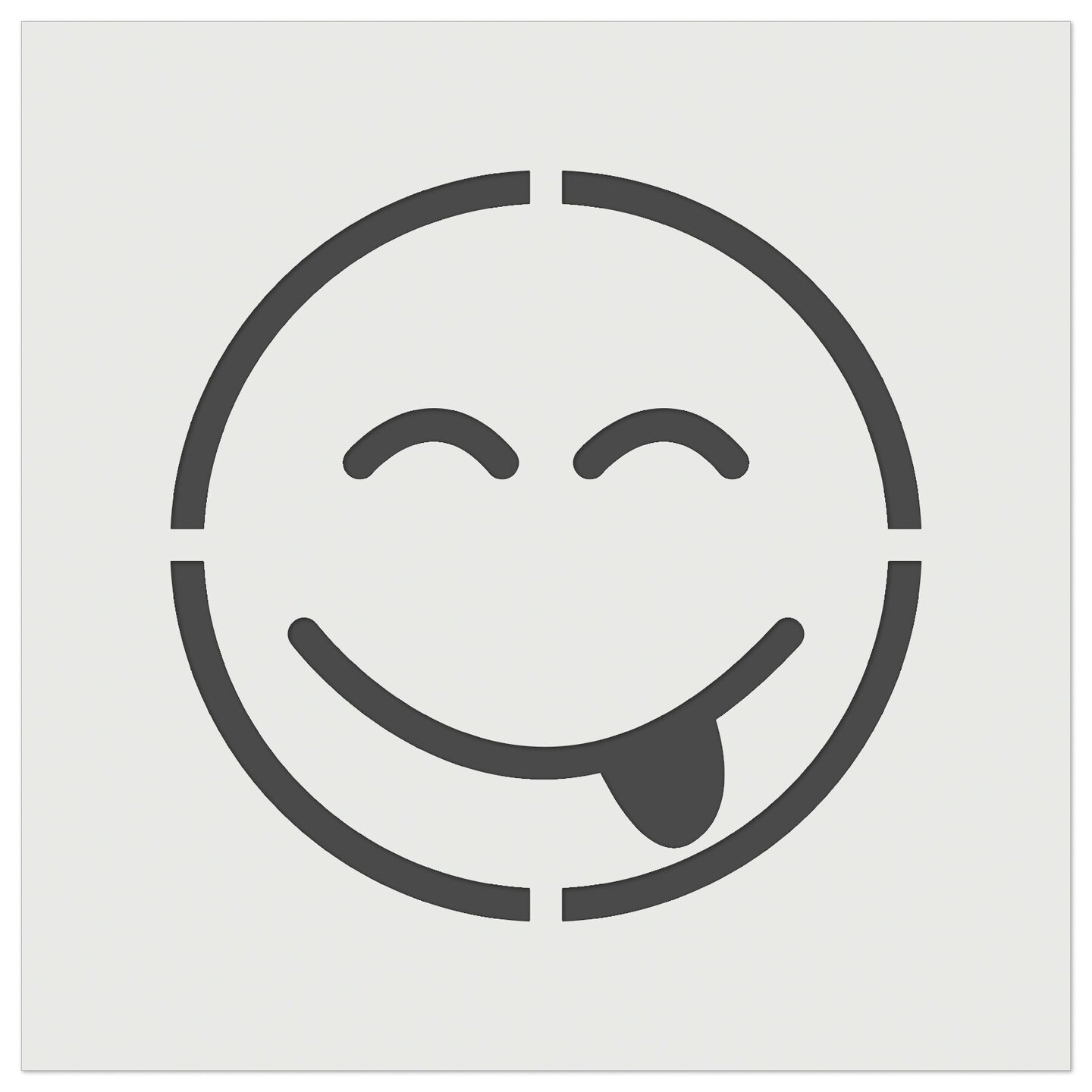 Tongue Out Face Emoticon Wall Cookie DIY Craft Reusable Stencil