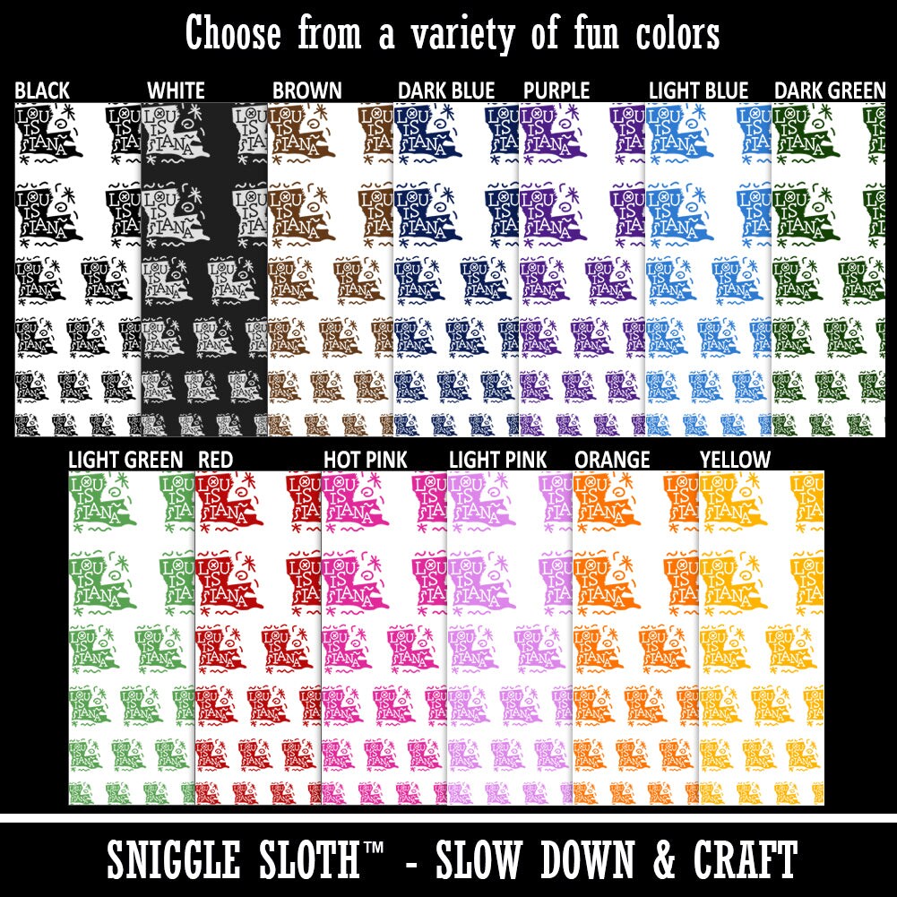 Louisiana State with Text Swirls Temporary Tattoo Water Resistant Fake Body Art Set Collection