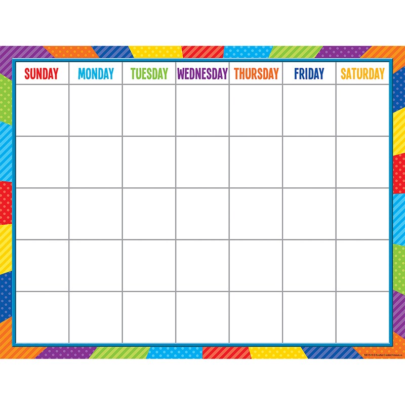 Playful Patterns Calendar Chart, 22&#x22; x 17&#x22;