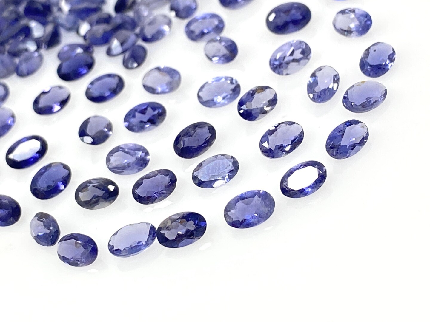 Natural Iolite &#x26; Genuine Cut Stone, AAA Grade Faceted Oval Gemstones, Purple - 6x4mm - 10 Pieces