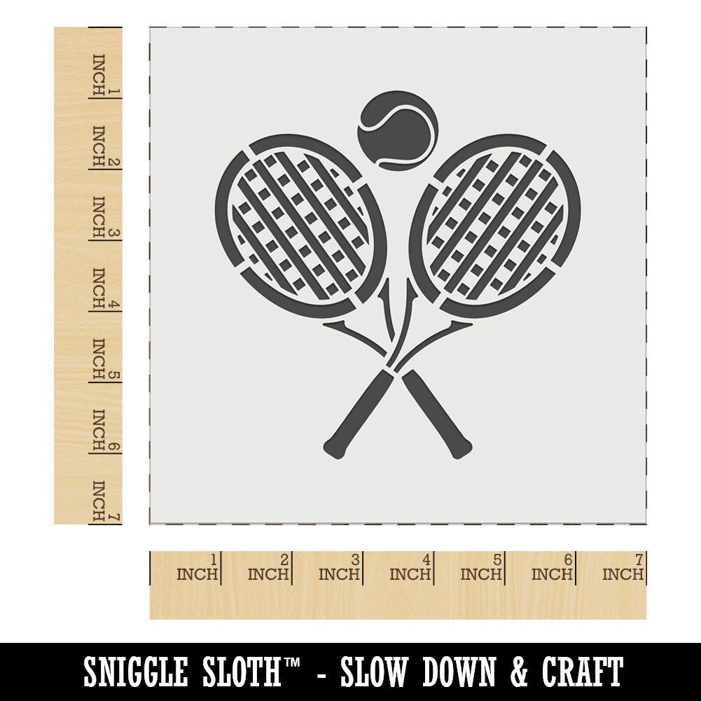 Tennis Rackets Crossed Ball Racquet Sports Wall Cookie DIY Craft Reusable Stencil