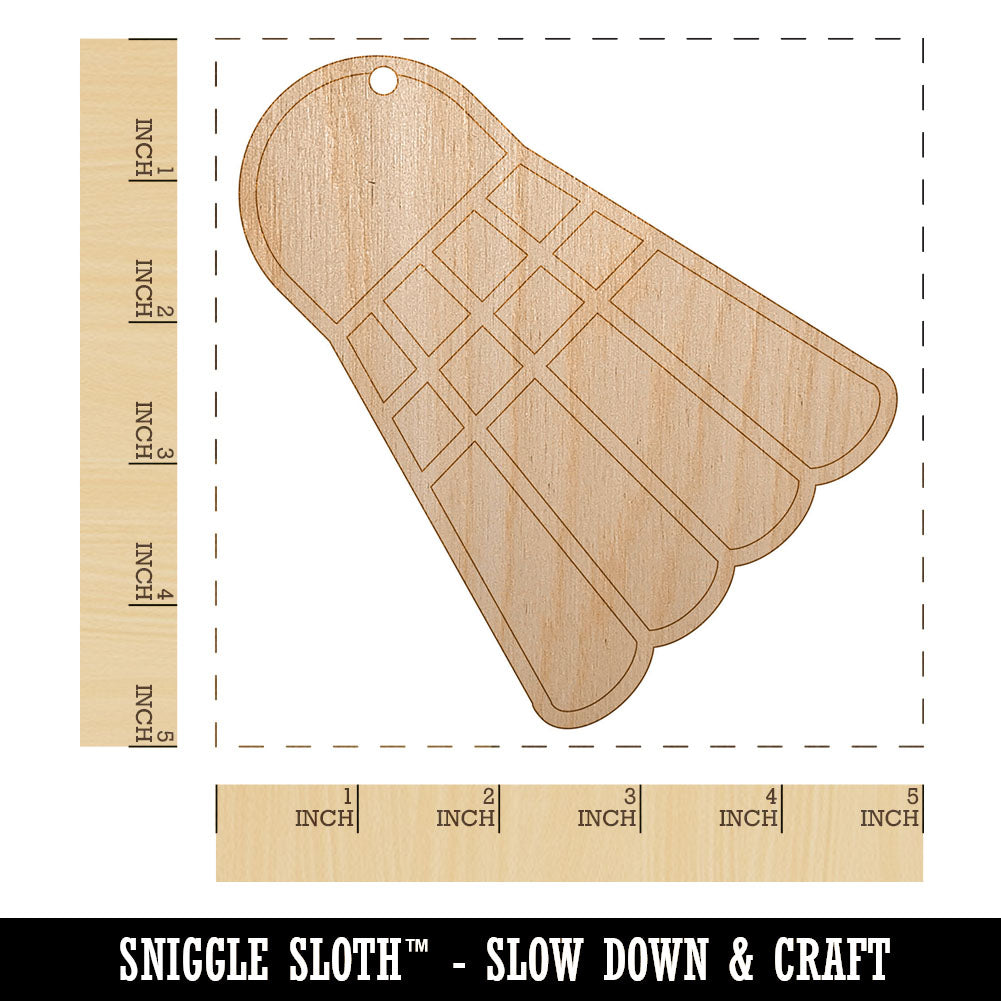 Badminton Shuttlecock Birdie Sport Unfinished Craft Wood Holiday Christmas Tree DIY Pre-Drilled Ornament