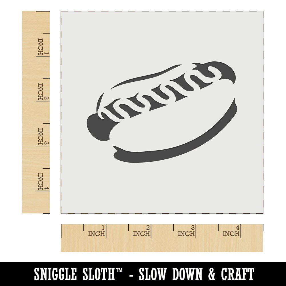 Hotdog Wiener Bun Ketchup Mustard Wall Cookie DIY Craft Reusable Stencil