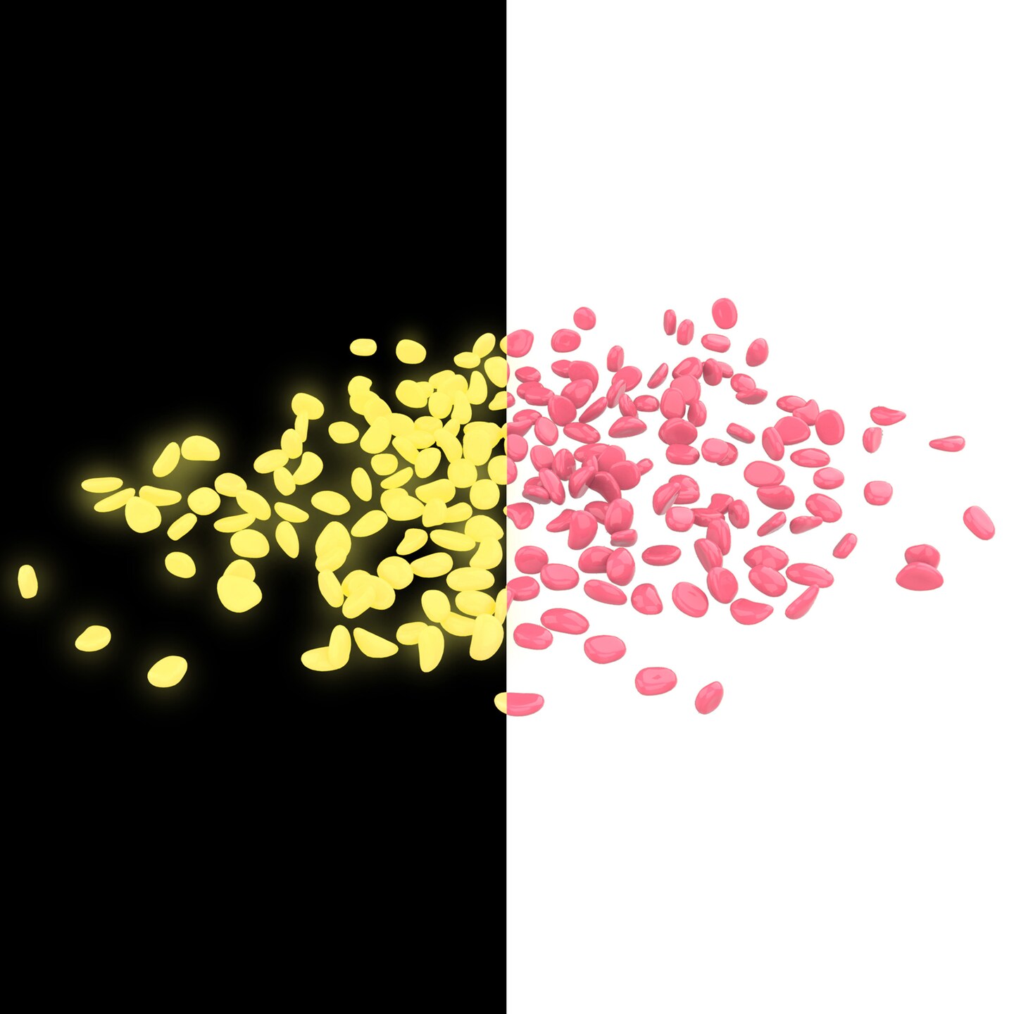 200 Glow In The Dark Solar Pebbles Garden Decor White Resin Pathway Markers