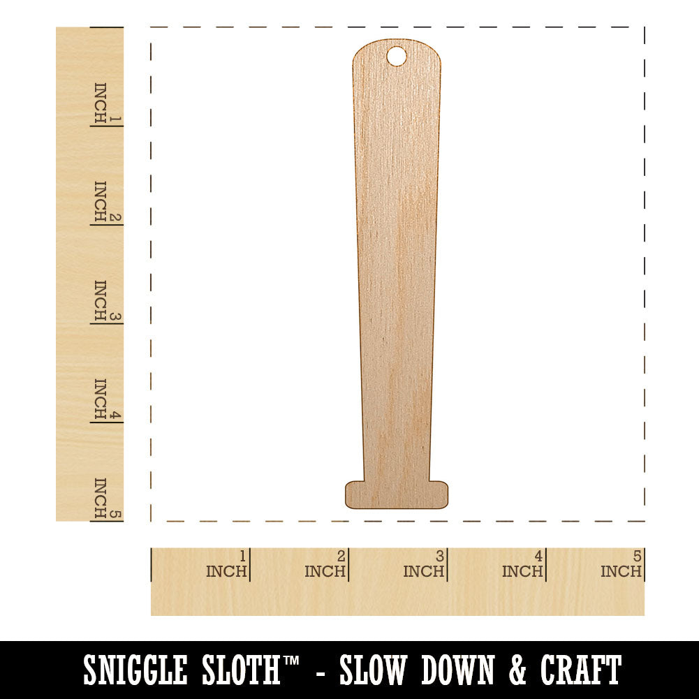 Baseball Bat Solid Unfinished Craft Wood Holiday Christmas Tree DIY Pre-Drilled Ornament