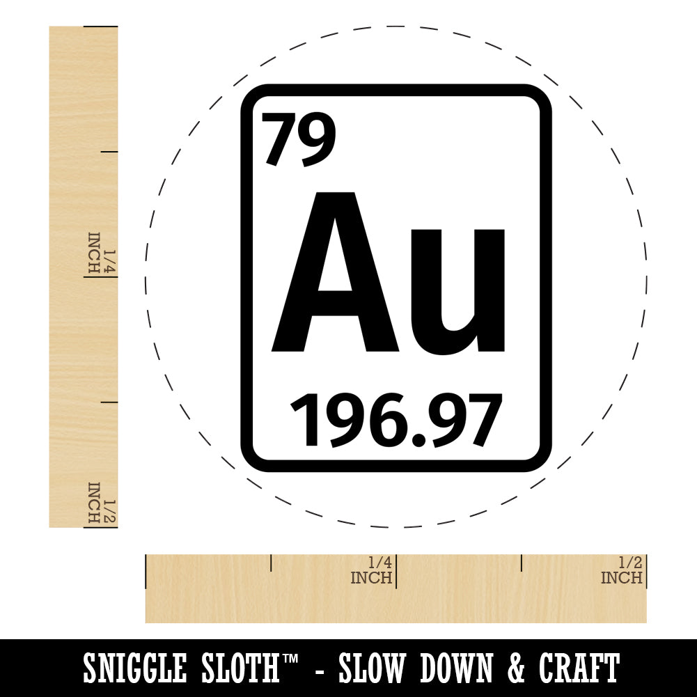 Gold Periodic Table of Elements Science Chemistry Self-Inking Rubber Stamp for Stamping Crafting Planners