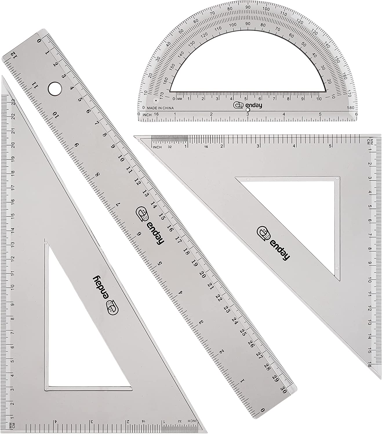 Wooden Rulers 3 Pcs - Rulers 12 Inch, Rulers for Kids Great for School,  Classroom - Wooden Ruler for Home and Office (30 cm)