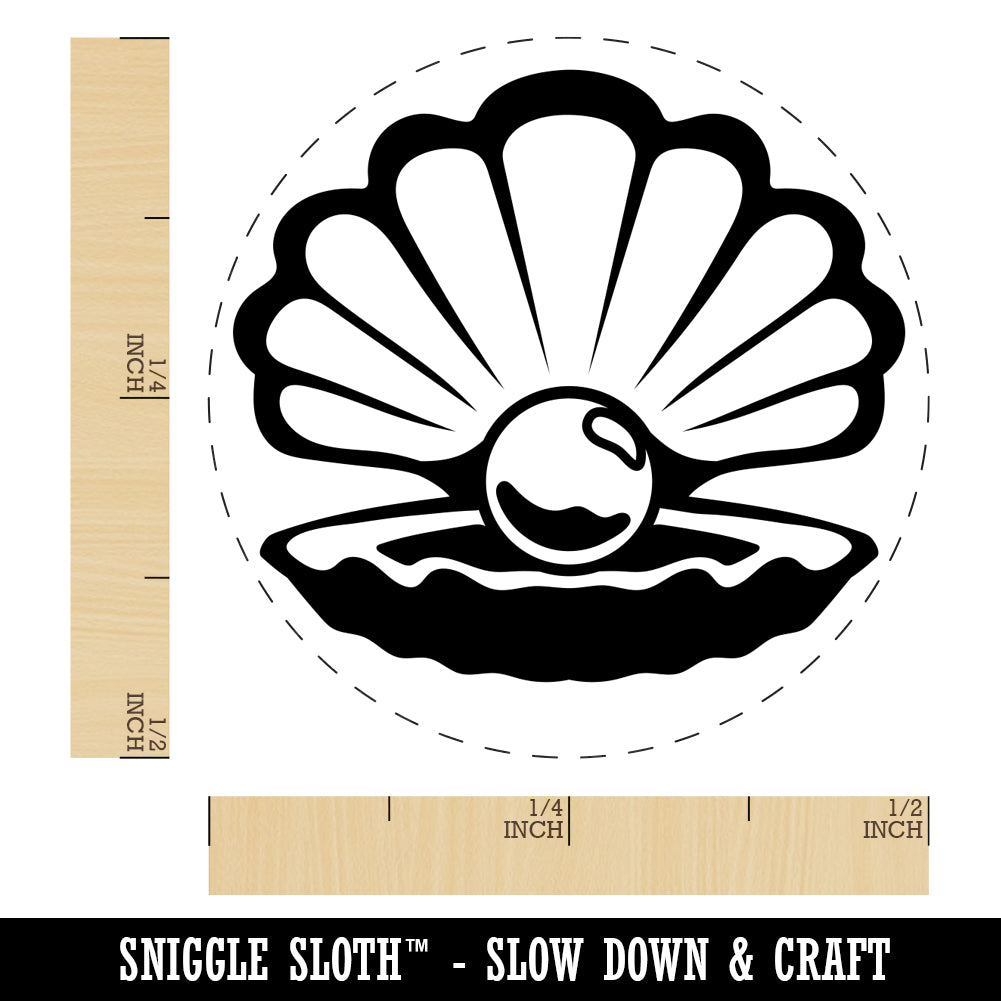 Oyster with Pearl Sea Shell Self-Inking Rubber Stamp for Stamping Crafting Planners