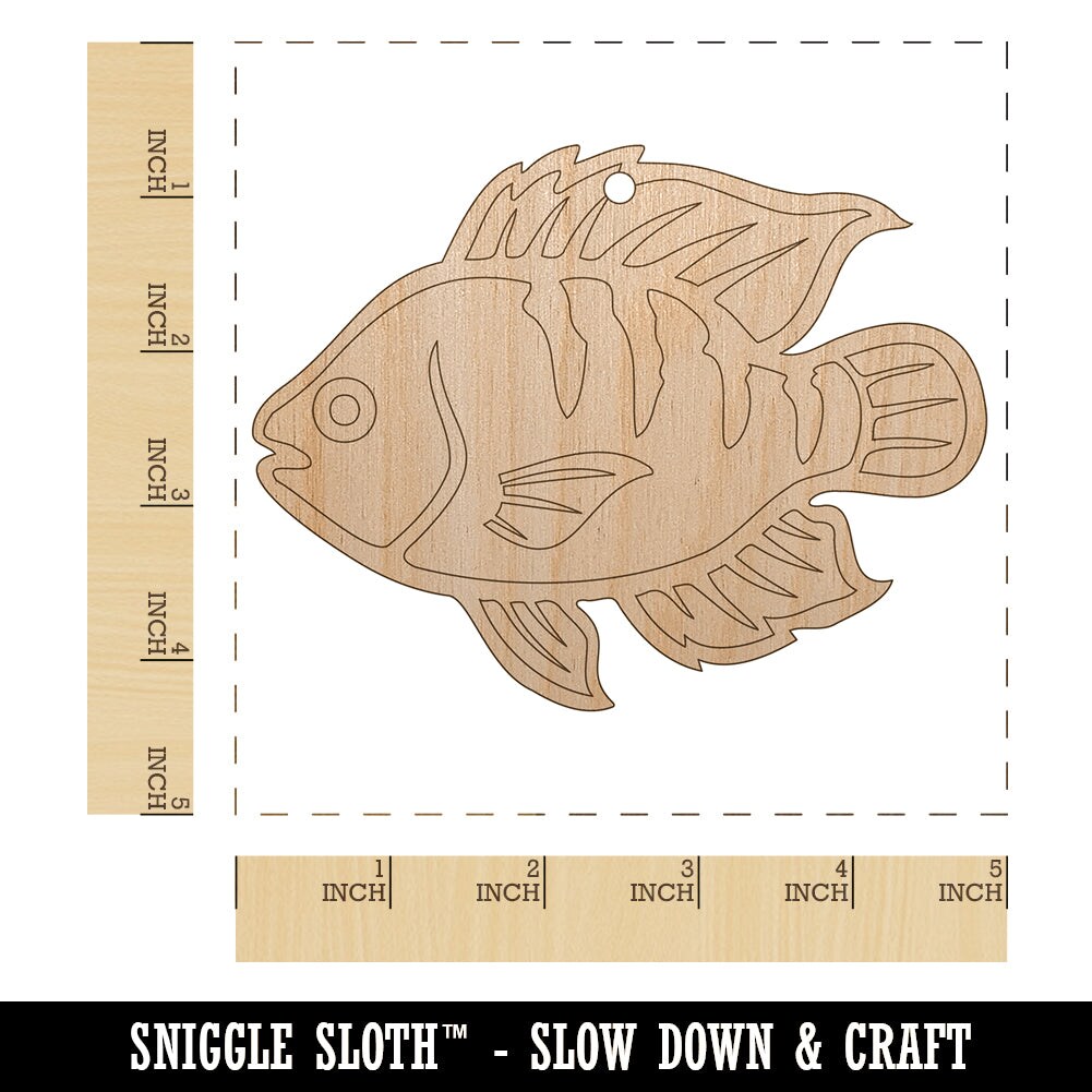 Tilapia Fish Fishing Unfinished Craft Wood Holiday Christmas Tree DIY Pre-Drilled Ornament