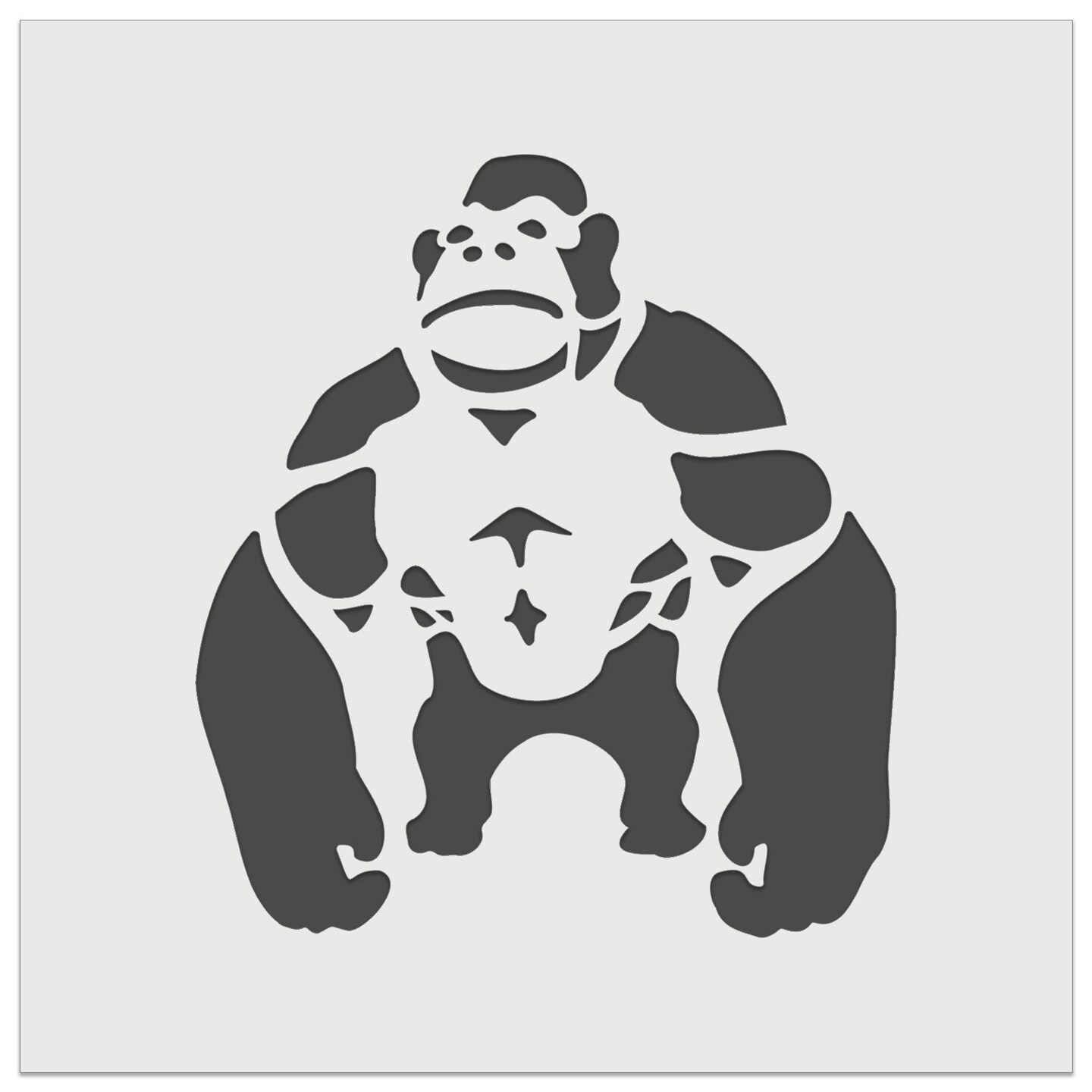Brawny Gorilla Ape Wall Cookie DIY Craft Reusable Stencil