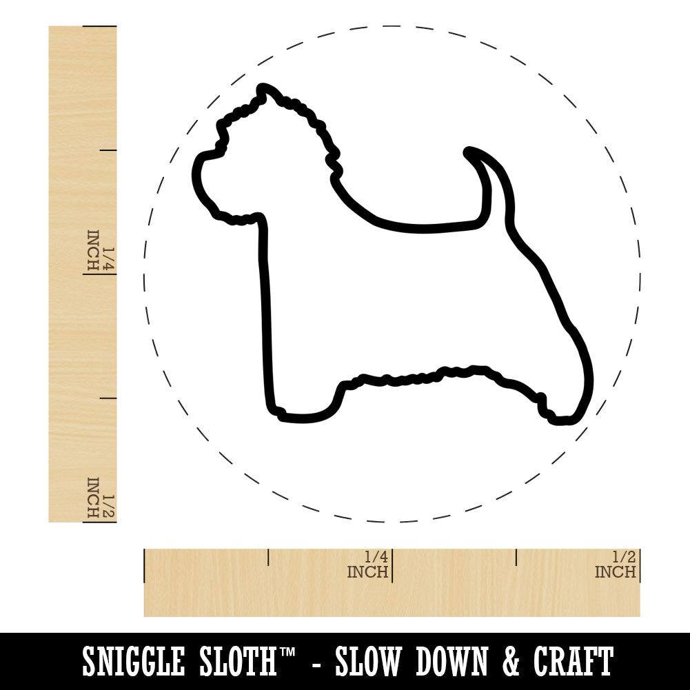 Westie West Highland White Terrier Dog Outline Self-Inking Rubber Stamp for Stamping Crafting Planners