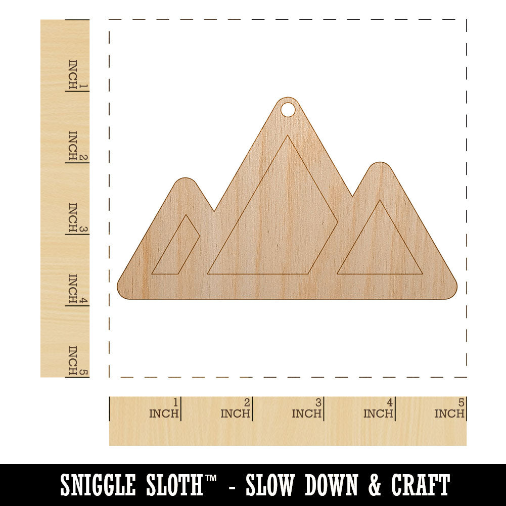 Mountain Range Unfinished Craft Wood Holiday Christmas Tree DIY Pre-Drilled Ornament