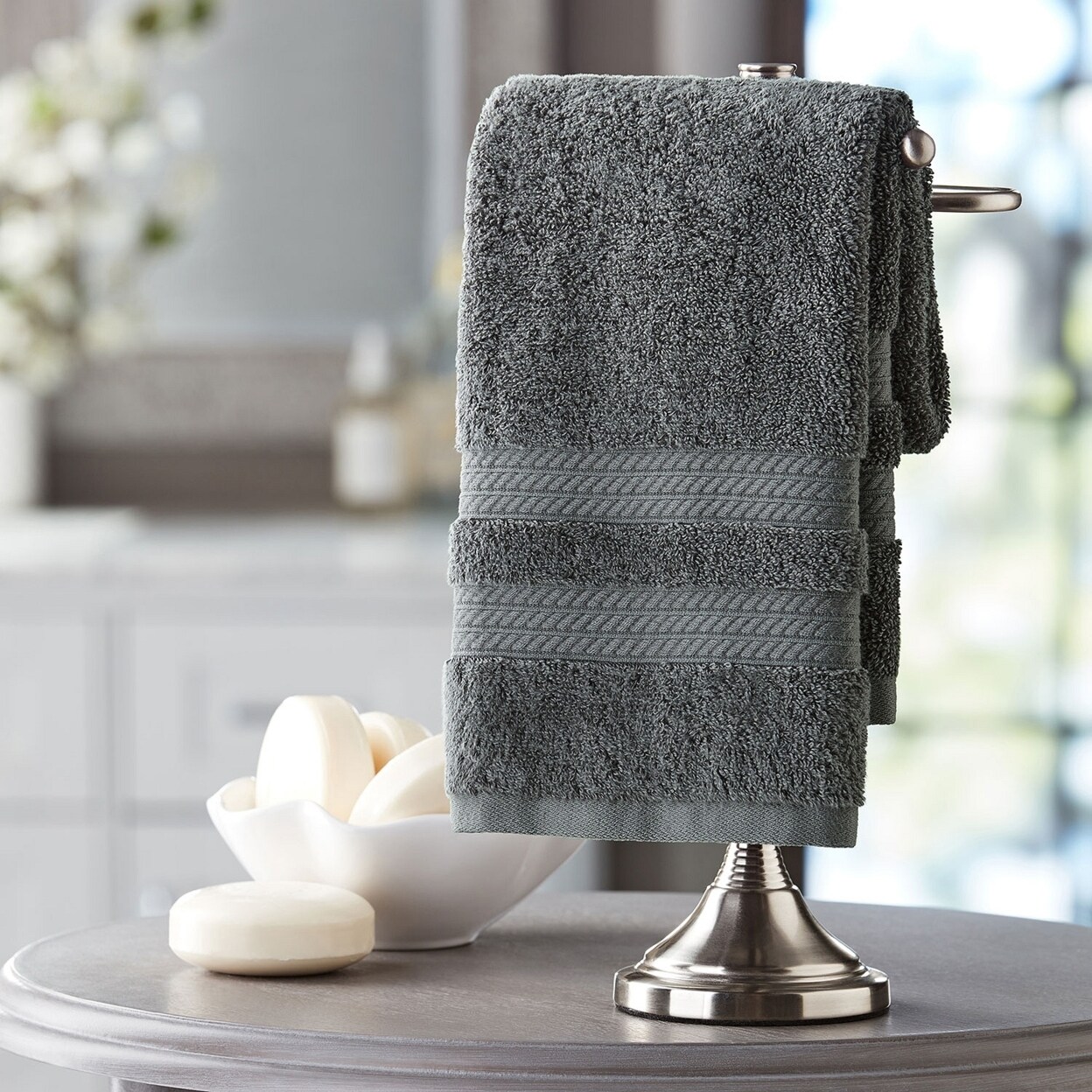 Hotel Premier Collection 100 Cotton Luxury Hand Towel Dark Grey