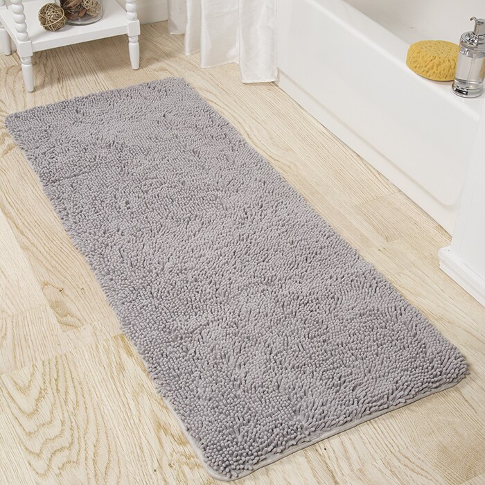 Lavish Home Shag Bath Mat in Grey