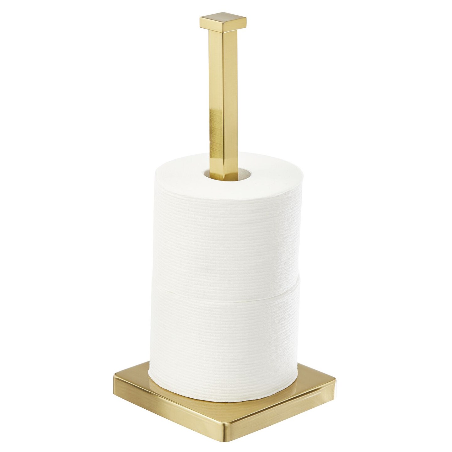 mDesign Modern Metal Free-Standing Toilet Paper Stand, Holds 3 Rolls