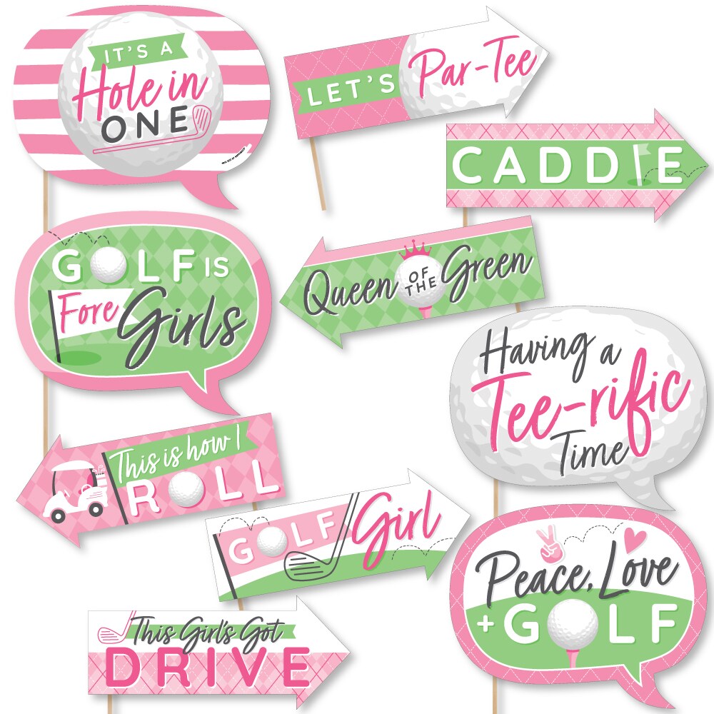 Big Dot of Happiness Funny Golf Girl - Pink Birthday Party or Baby Shower  Photo Booth Props Kit - 10 Piece | Michaels