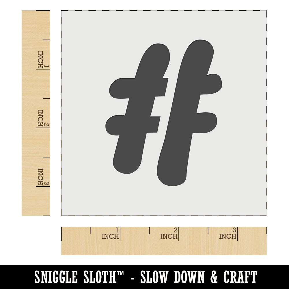 Hashtag Number Sign Wall Cookie DIY Craft Reusable Stencil