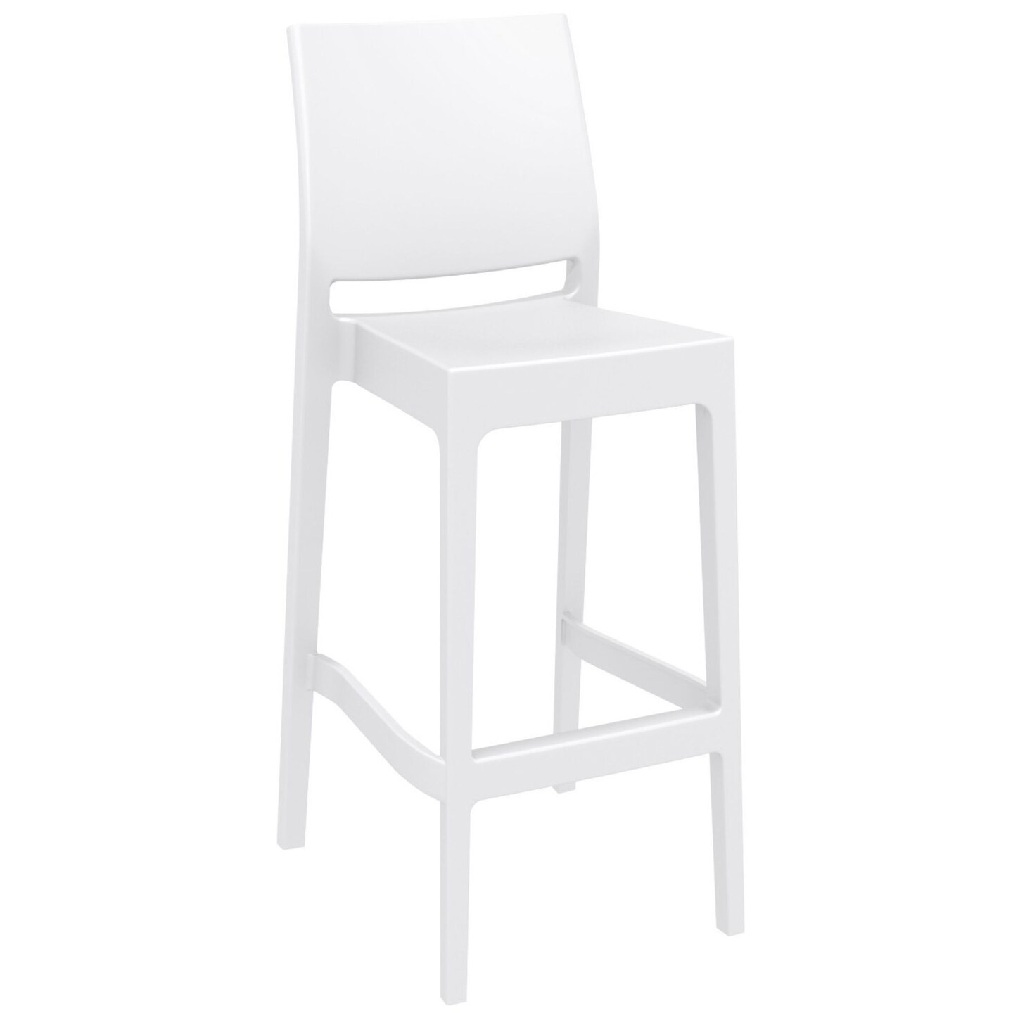 Luxury Commercial Living 38.5&#x22; White Solid Patio Counter Stool