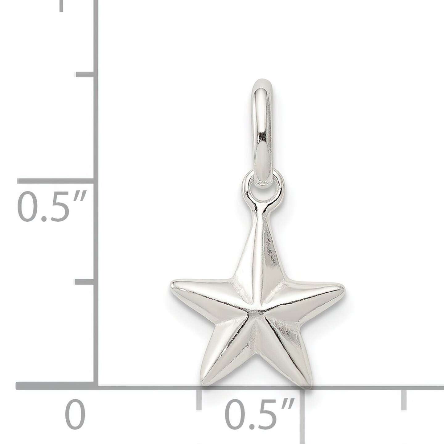 Sterling Silver Star Charm Pendant Celestial Jewelry 18mm x 12mm