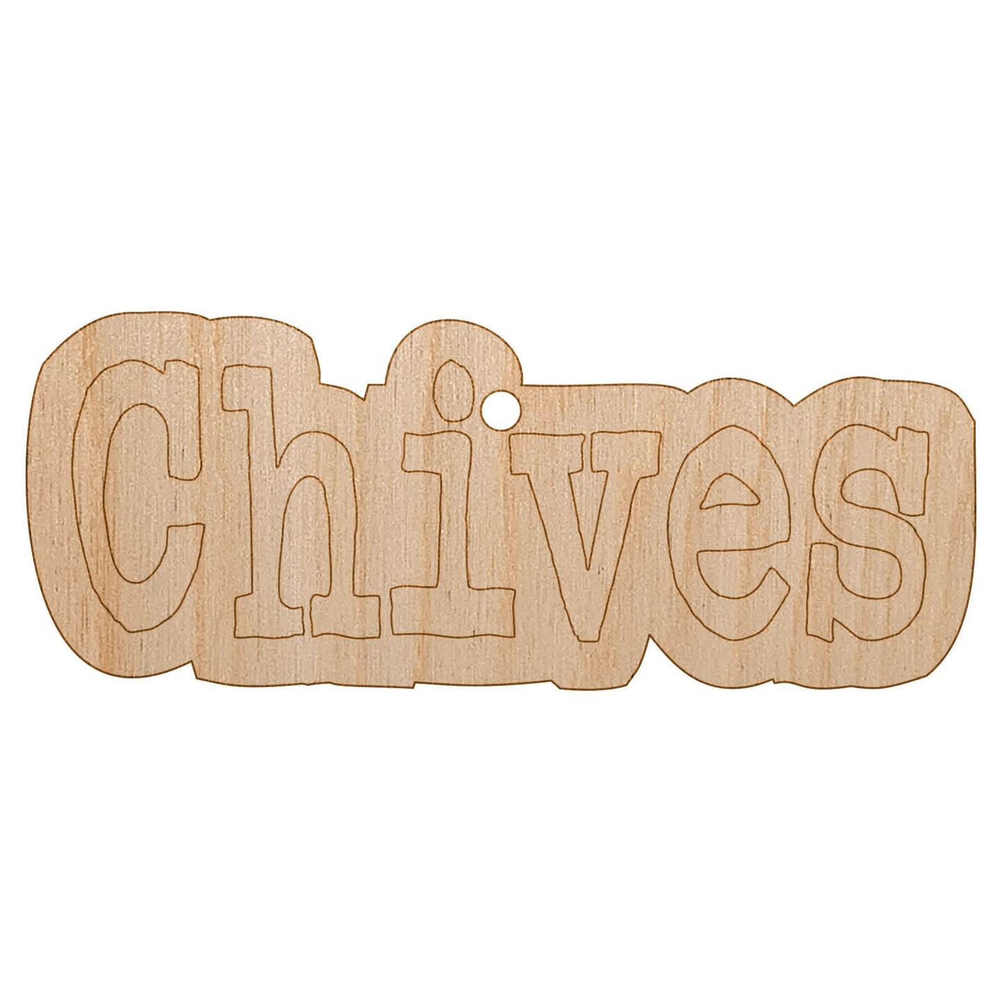 Chives Herb Fun Text Unfinished Craft Wood Holiday Christmas Tree DIY Pre-Drilled Ornament